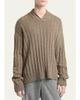 Giorgio Armani Men's Ribbed-Knit Wool Shawl-Collar Sweater - 4