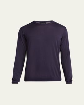 Giorgio Armani Men's Silk and Cotton Crewneck Sweater