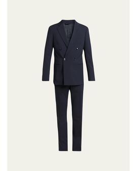 Giorgio Armani Men's Soho-Fit Wool Double-Breasted Sport Coat