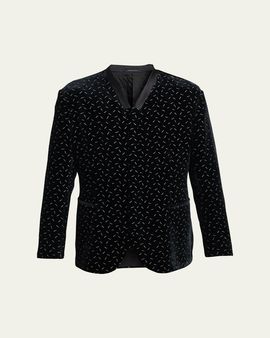 Giorgio Armani Men's Stamped Silk-Blend Velvet Blazer