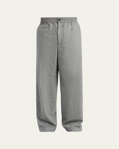 Giorgio Armani Men's Stretch Wool-Cashmere Straight-Leg Trousers