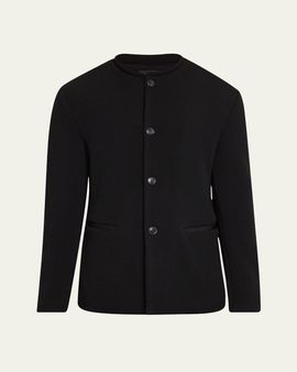 Giorgio Armani Men's Textured Band-Collar Blazer