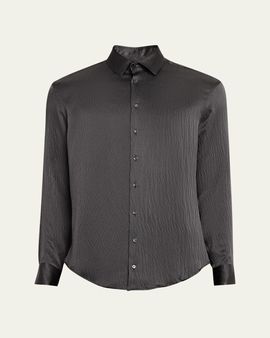 Giorgio Armani Men's Textured Silk Sport Shirt