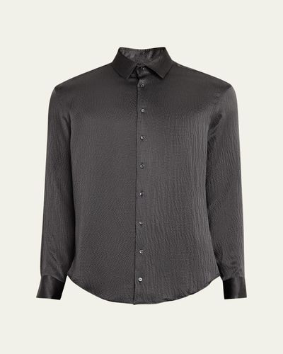 Giorgio Armani Men's Textured Silk Sport Shirt