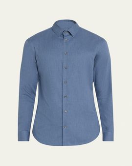 Giorgio Armani Men's Tonal Chevron Sport Shirt