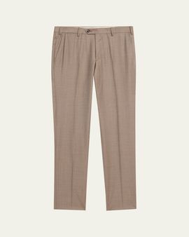 Giorgio Armani Men's Wool Sharkskin Flat Front Trousers