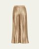 Giorgio Armani Metallic Plisse Satin Wide-Leg Pants - 1