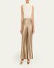 Giorgio Armani Metallic Plisse Satin Wide-Leg Pants - 2
