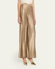 Giorgio Armani Metallic Plisse Satin Wide-Leg Pants - 4