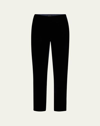 Giorgio Armani Mid-Rise Slim-Leg Velvet Trousers