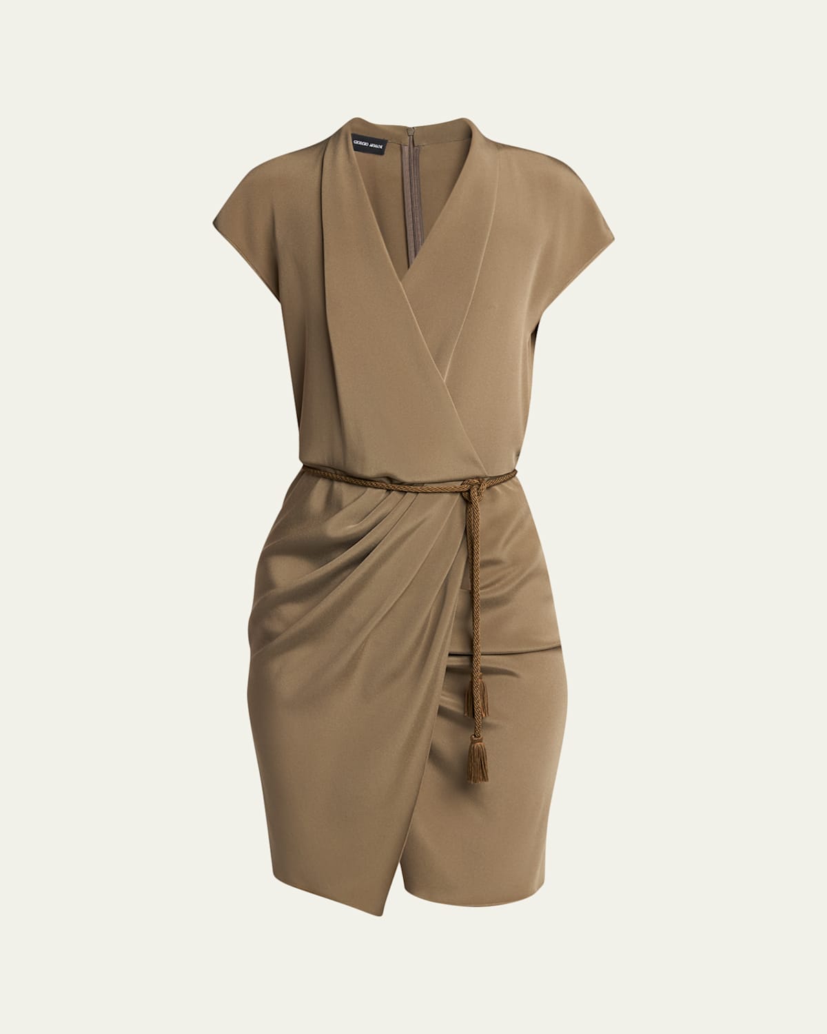 Giorgio Armani - Rope Belted Short-Sleeve Draped Dress display picture 2
