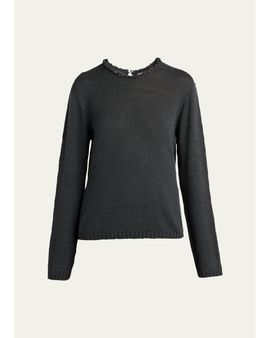 Giorgio Armani Sequin-Trim Silk Knit Sweater