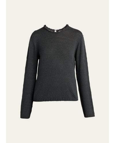 Giorgio Armani Sequin-Trim Silk Knit Sweater