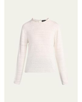 Giorgio Armani Silk Knit Beaded Crewneck Sweater