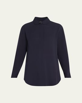 Giorgio Armani Silk Long-Sleeve Button-Down Shirt