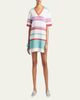 Giorgio Armani Striped Crochet Mini T-Shirt Dress - 2