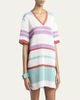 Giorgio Armani Striped Crochet Mini T-Shirt Dress - 3