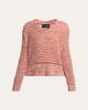 Giorgio Armani Striped Linen Open-Knit Crewneck Sweater - 1