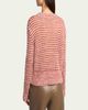Giorgio Armani Striped Linen Open-Knit Crewneck Sweater - 3