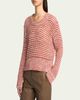Giorgio Armani Striped Linen Open-Knit Crewneck Sweater - 4