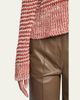 Giorgio Armani Striped Linen Open-Knit Crewneck Sweater - 5