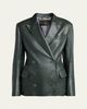 Giorgio Armani Tailored Leather Blazer Jacket - 1