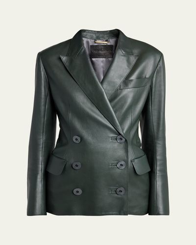 Giorgio Armani Tailored Leather Blazer Jacket