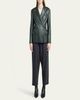 Giorgio Armani Tailored Leather Blazer Jacket - 2