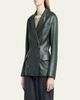 Giorgio Armani Tailored Leather Blazer Jacket - 4