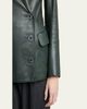 Giorgio Armani Tailored Leather Blazer Jacket - 5