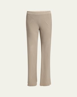 Giorgio Armani Triple Silk Georgette Flat Front Trousers