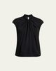 Giorgio Armani Twisted Cap-Sleeve Georgette Silk Blouse - 1