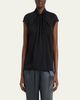 Giorgio Armani Twisted Cap-Sleeve Georgette Silk Blouse - 4