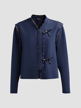 Giorgio Armani Women's Brocade-Trim Stretch-Nylon Jacket