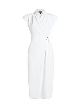 Giorgio Armani Women's Cap-Sleeve Cady Wrap Midi-Dress