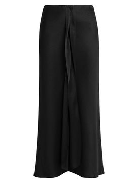Giorgio Armani Women's Draped Silk Slit Midi-Skirt