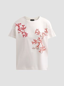 Giorgio Armani Women's Embroidered Silk-Cotton T-Shirt