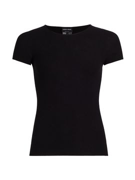 Giorgio Armani Women's Knit Cap Sleeve Tee