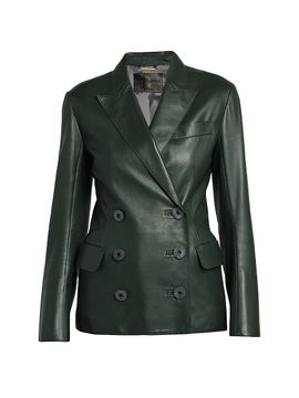 Giorgio Armani Women's Leather Double-Breasted Blazer