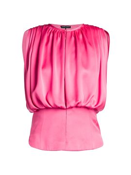 Giorgio Armani Women's Main Silk Shirred Top