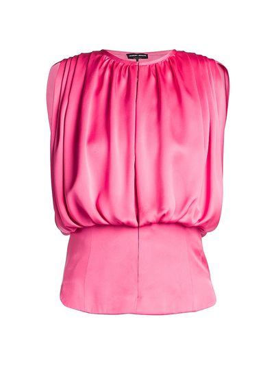 Giorgio Armani Women's Main Silk Shirred Top