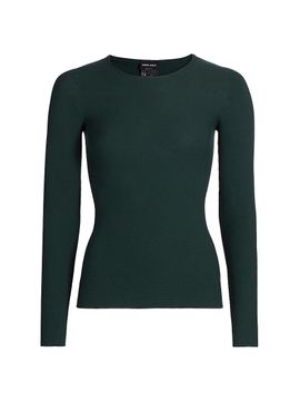 Giorgio Armani Women's Rib-Knit Jersey Long-Sleeve T-Shirt