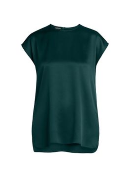 Giorgio Armani Women's Silk Satin Cap-Sleeve Top