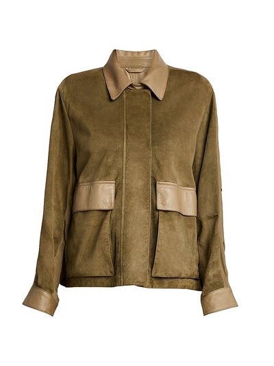 Giorgio Armani Women's Suede Leather-Trimmed Jacket