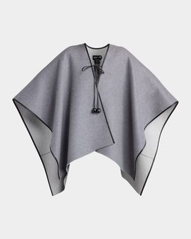 Giorgio Armani Wool-Cashmere Front-Tie Poncho