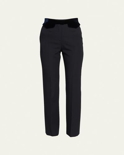 Giorgio Armani Wool Tuxedo Pants with Velvet Details