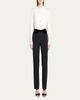 Giorgio Armani Wool Tuxedo Pants with Velvet Details - 2