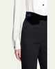 Giorgio Armani Wool Tuxedo Pants with Velvet Details - 5