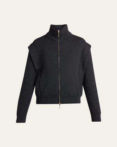 Giorgio Armani Zip-Front Knit Blouson Jacket