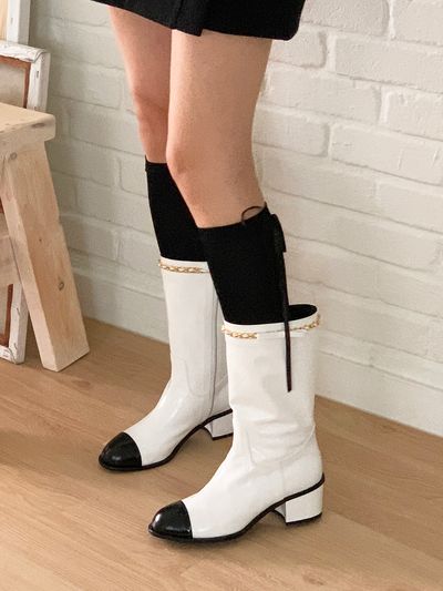 GISELLINA Anne Revon Middle Boots_White